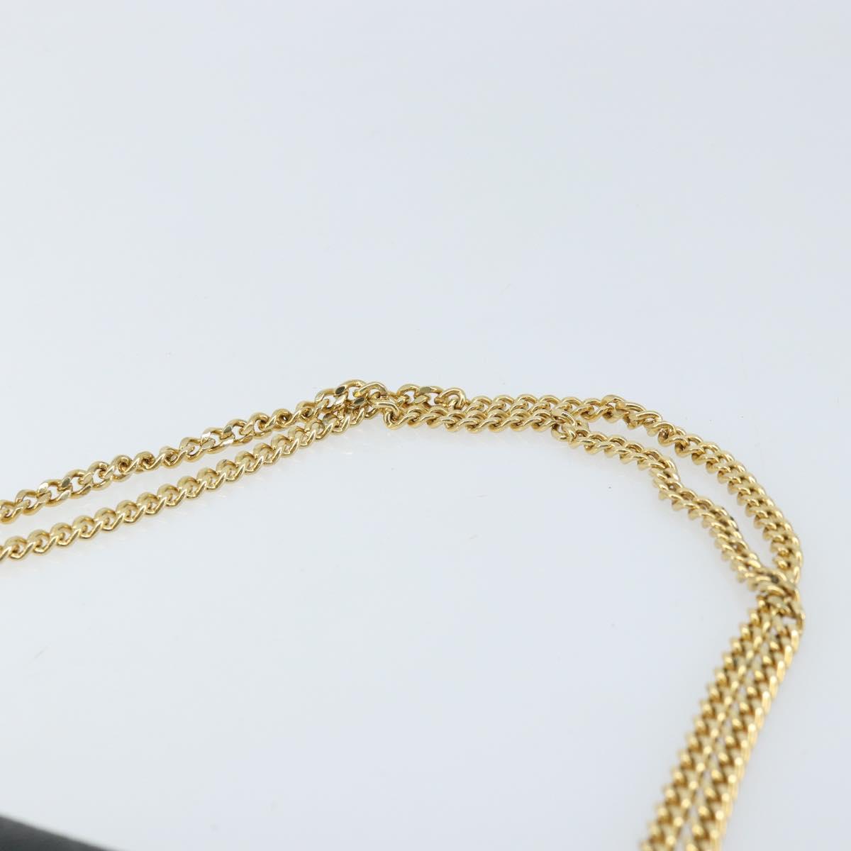 Christian Dior Honeycomb Canvas Chain Shoulder Bag PVC Black Gold Auth ka2491