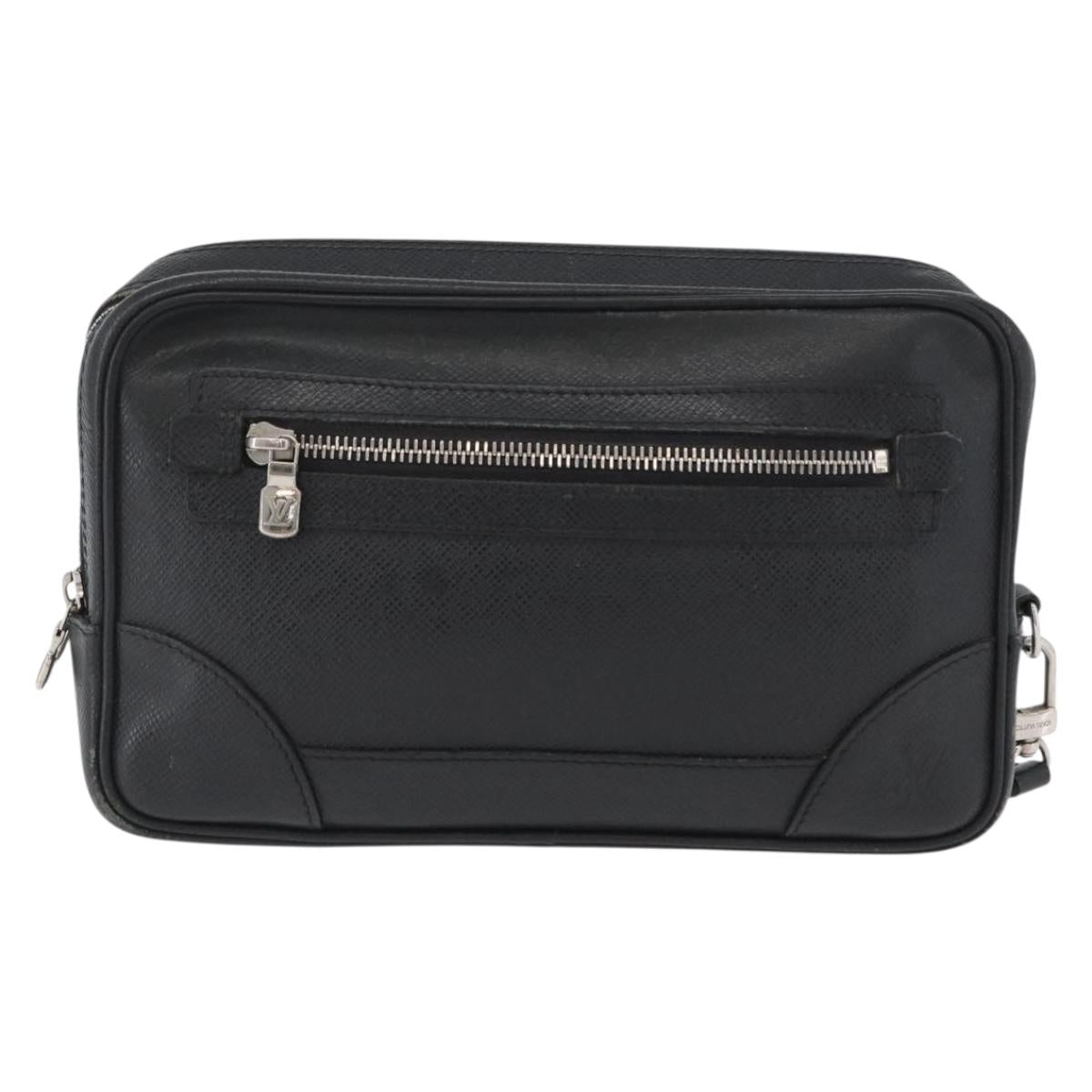 LOUIS VUITTON Taiga Pavel Clutch Bag Ardoise M31142 LV Auth ka2492