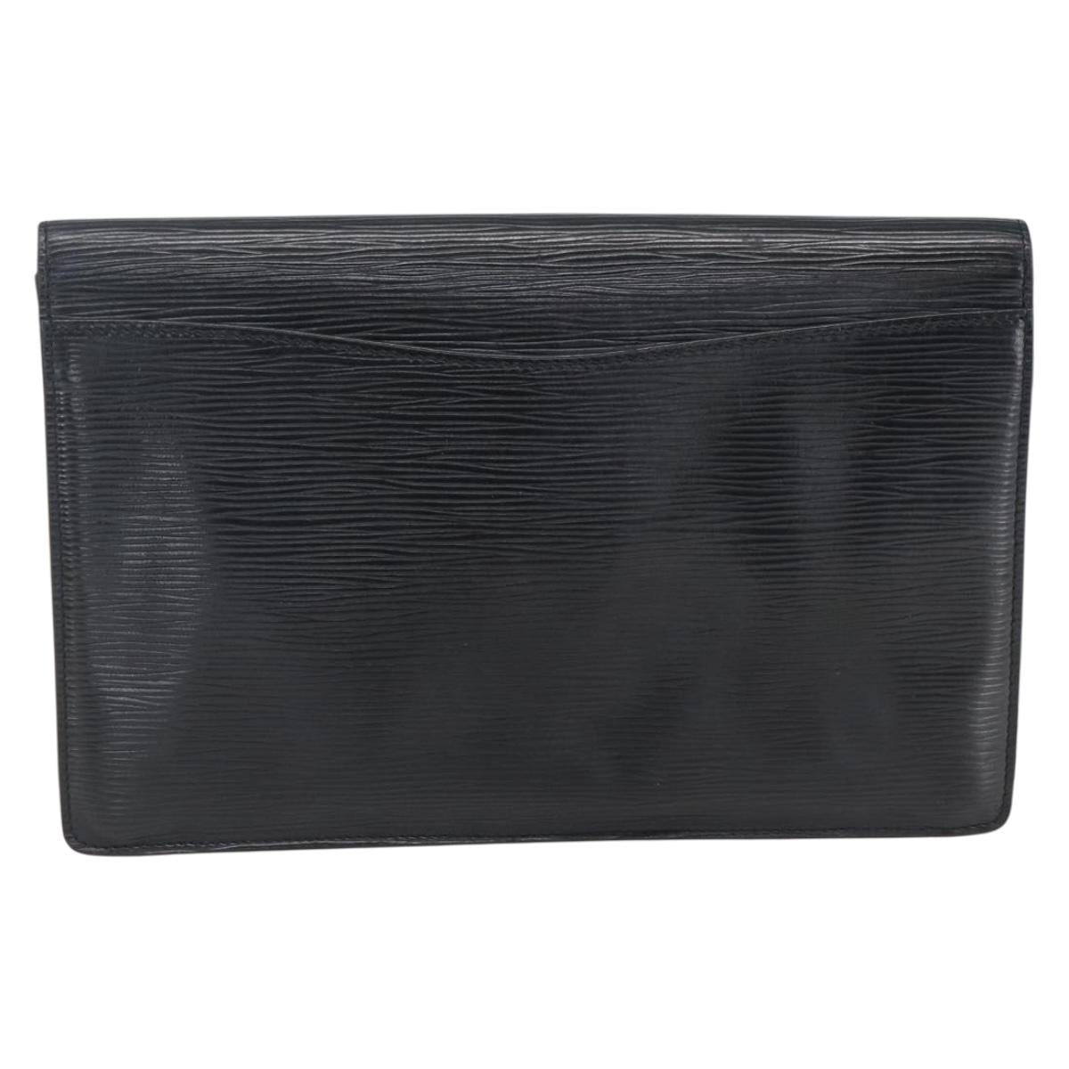 LOUIS VUITTON Epi Montaigne 27 Clutch Bag Black M52652 LV Auth ka2493