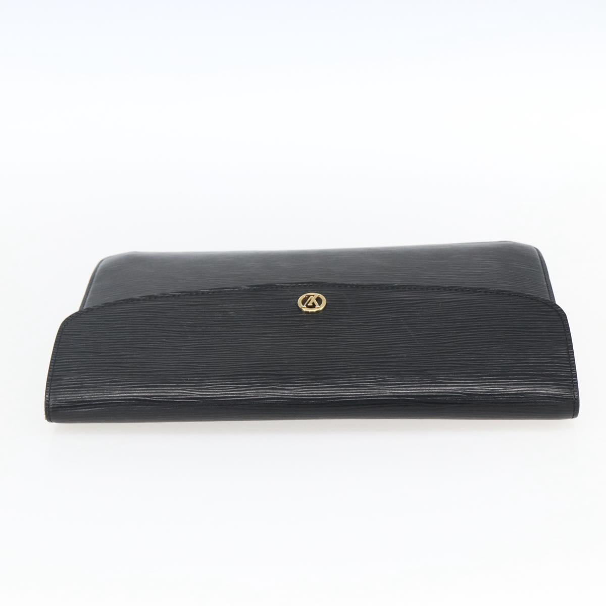 LOUIS VUITTON Epi Montaigne 27 Clutch Bag Black M52652 LV Auth ka2493