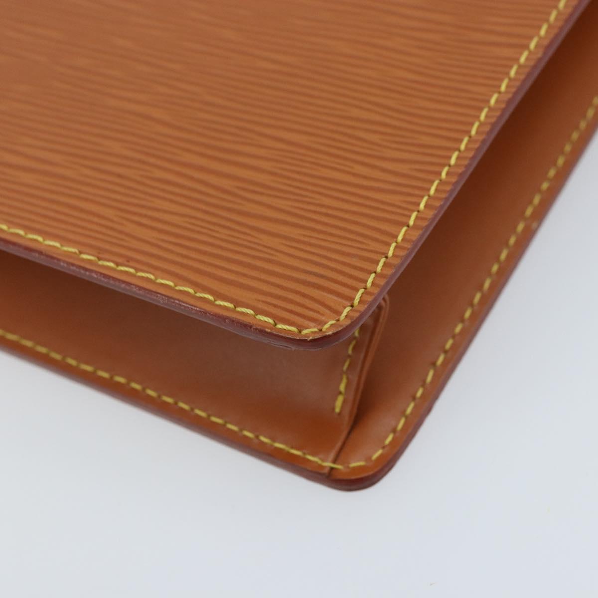 LOUIS VUITTON Epi Pochette Homme Bag Brown Zipangu Gold M52528 LV Auth ka2494