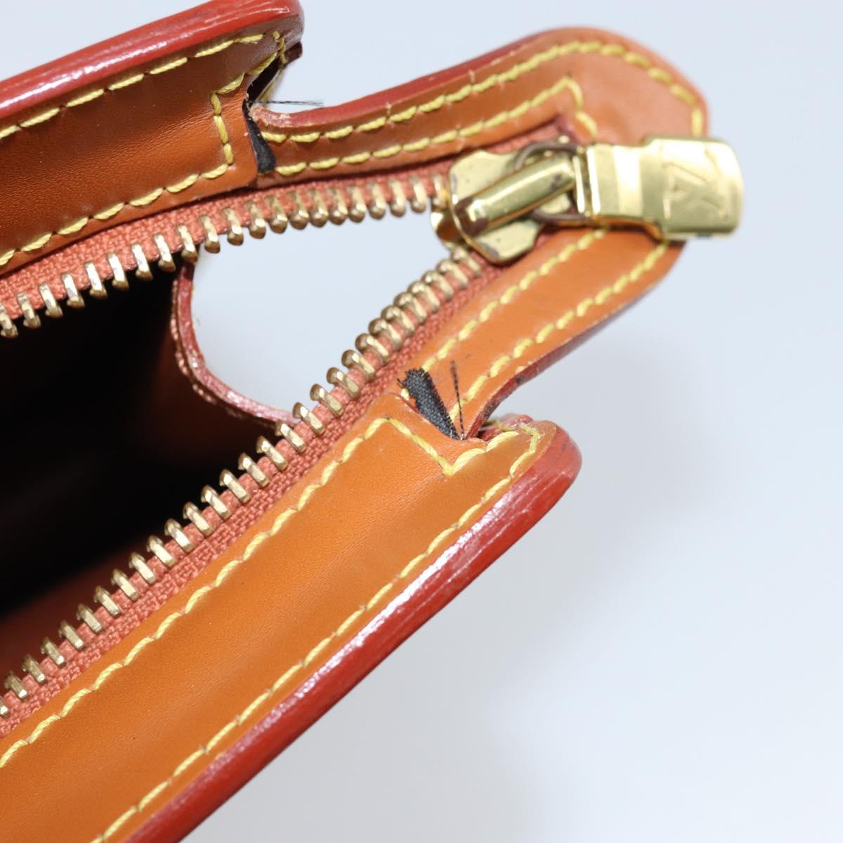 LOUIS VUITTON Epi Pochette Homme Bag Brown Zipangu Gold M52528 LV Auth ka2494