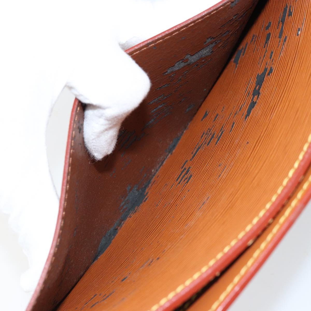 LOUIS VUITTON Epi Pochette Homme Bag Brown Zipangu Gold M52528 LV Auth ka2494