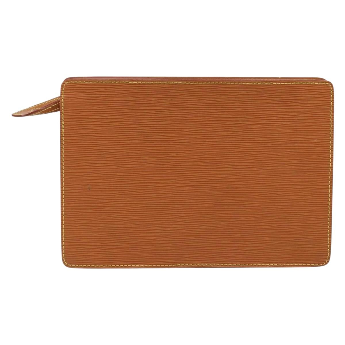 LOUIS VUITTON Epi Pochette Homme Bag Brown Zipangu Gold M52528 LV Auth ka2494