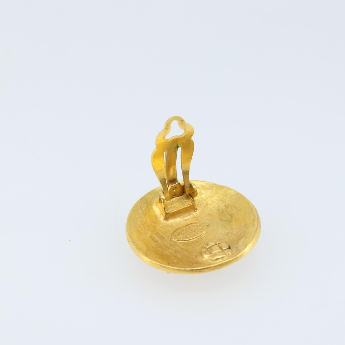 CHANEL Earring metal Gold Tone CC Auth ka2497