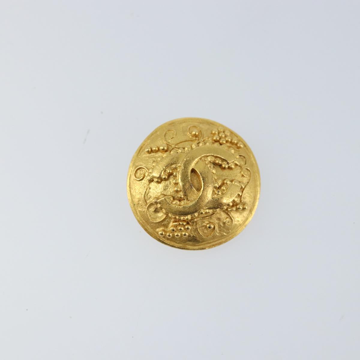 CHANEL Earring metal Gold Tone CC Auth ka2497