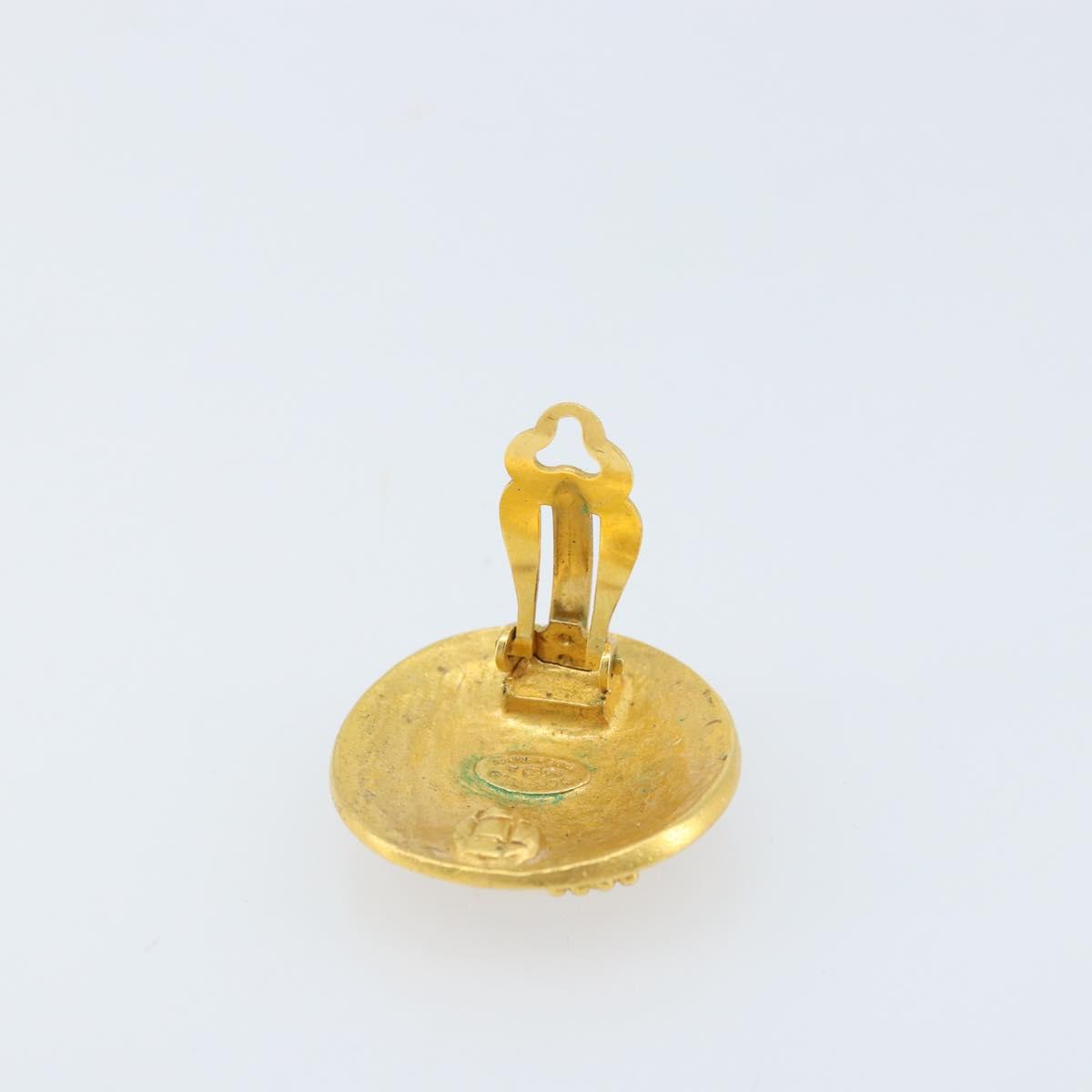 CHANEL Earring metal Gold Tone CC Auth ka2497