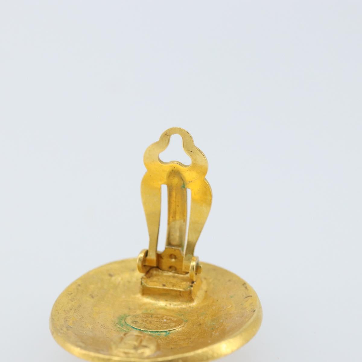 CHANEL Earring metal Gold Tone CC Auth ka2497