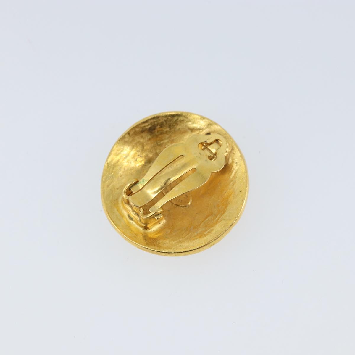 CHANEL Earring metal Gold Tone CC Auth ka2497