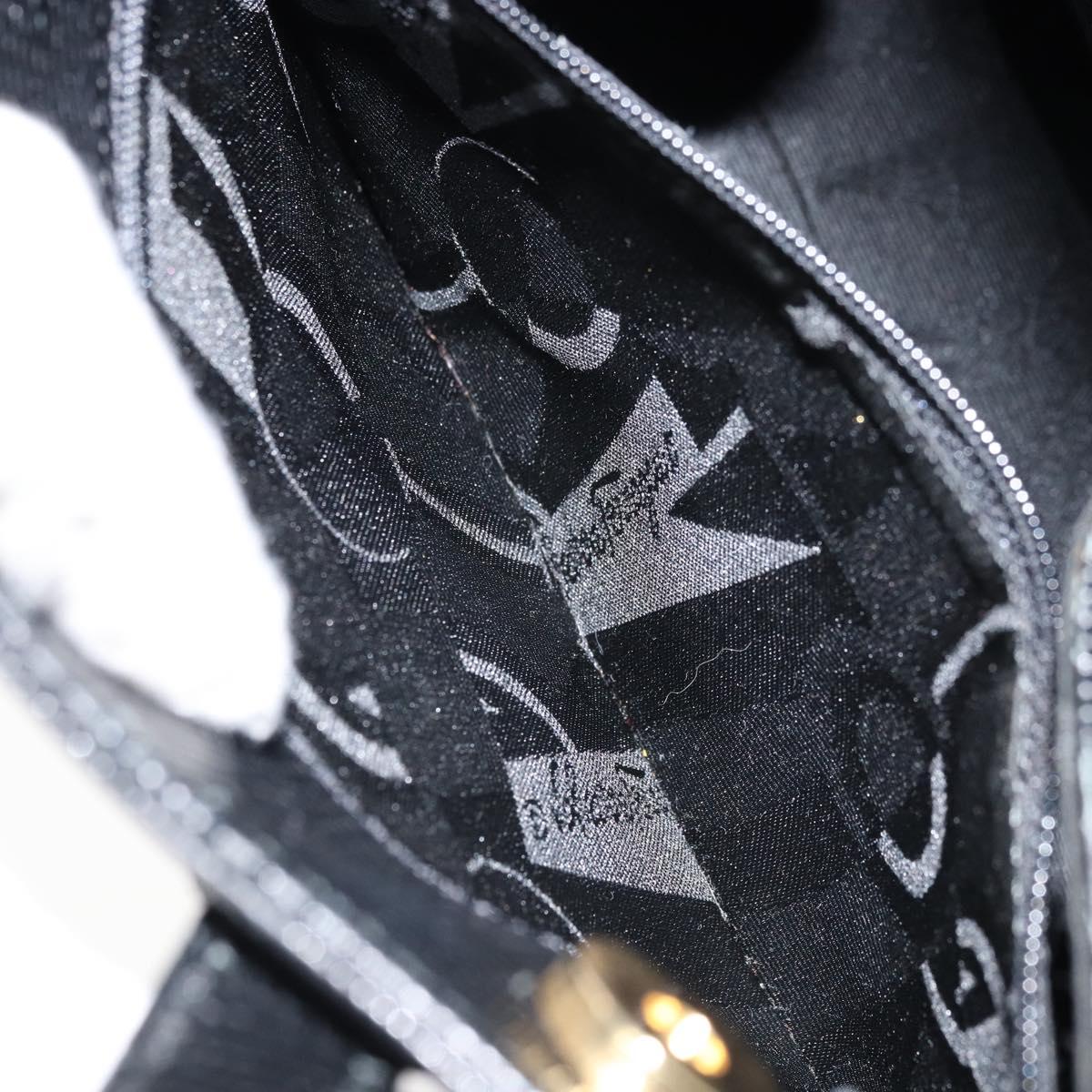 Salvatore Ferragamo Vala Hand Bag Leather Black Gold Auth ka2505