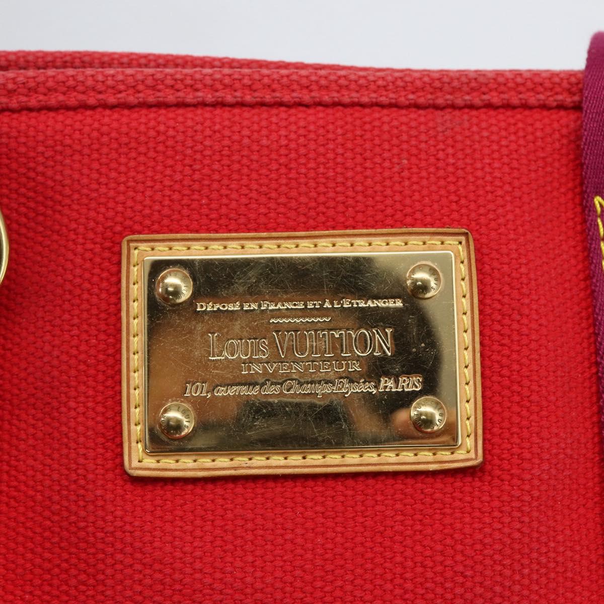 LOUIS VUITTON Antigua Cabas MM Tote Bag Red M40034 LV Auth ka2506