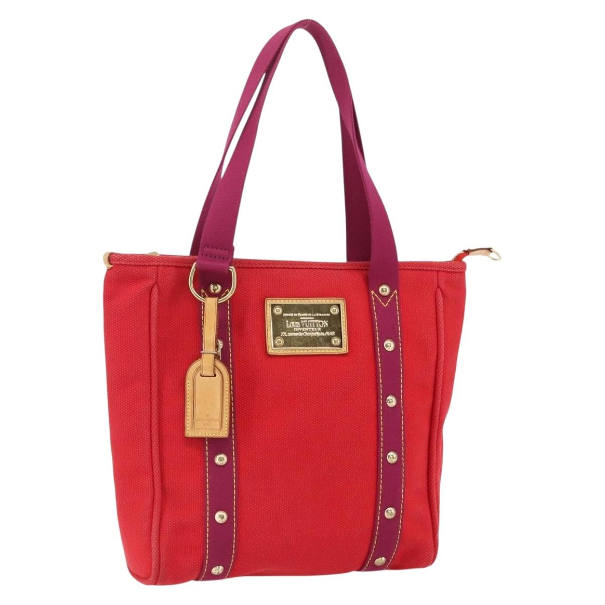 LOUIS VUITTON Antigua Cabas MM Tote Bag Red M40034 LV Auth ka2506