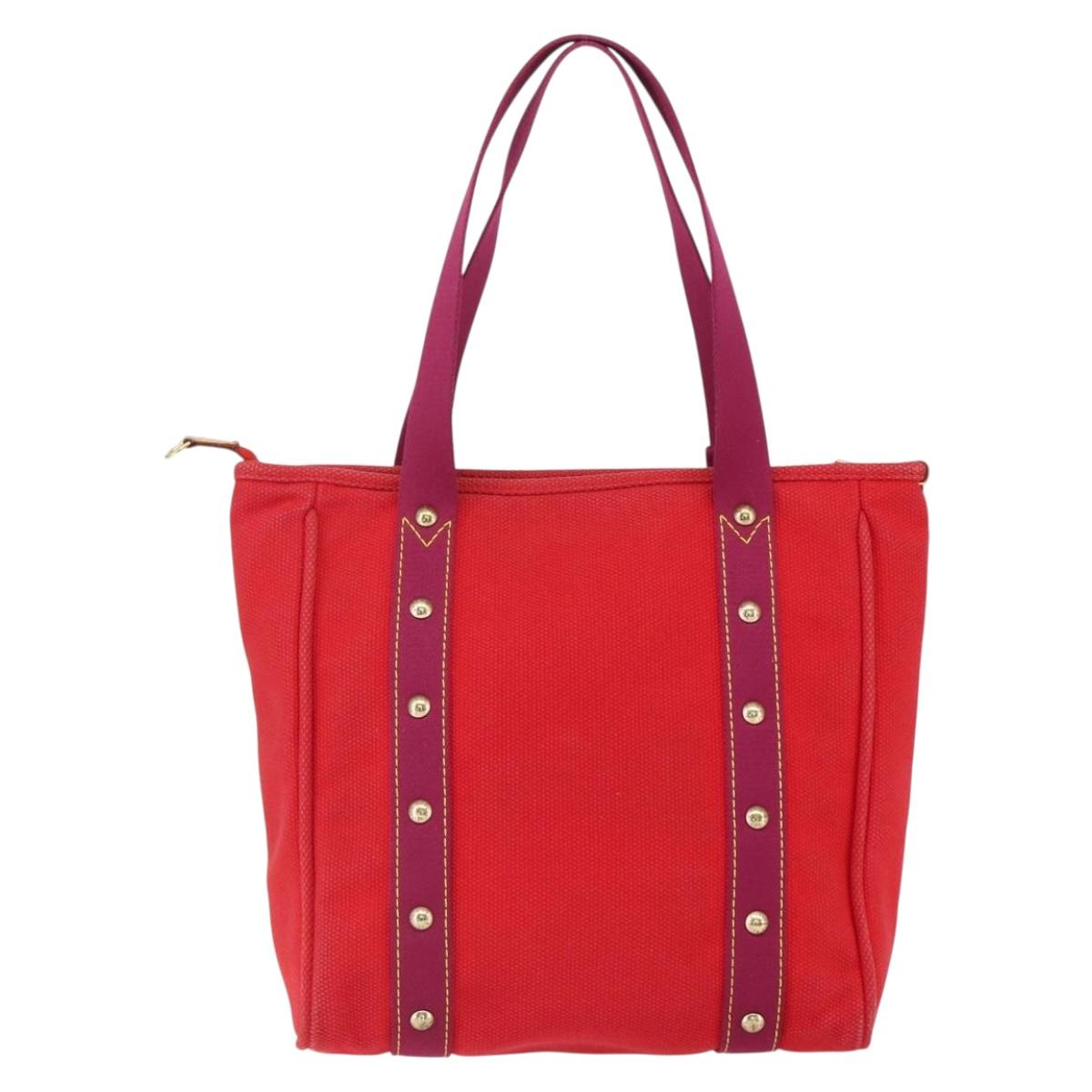 LOUIS VUITTON Antigua Cabas MM Tote Bag Red M40034 LV Auth ka2506