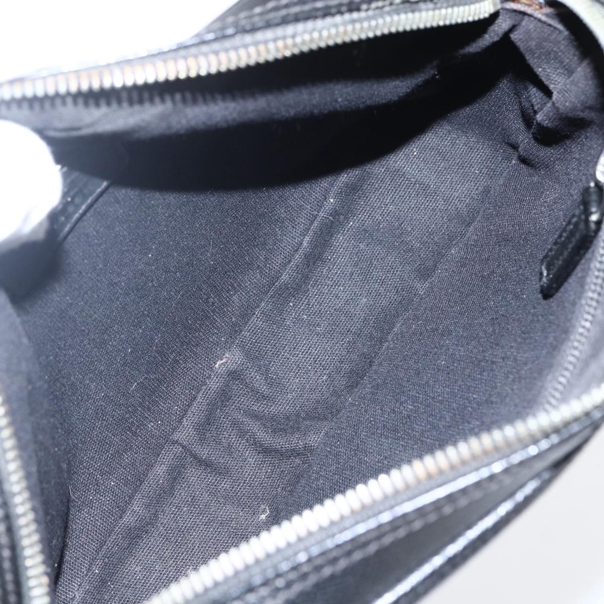 Salvatore Ferragamo Clutch Bag Leather Black Silver Auth ka2510