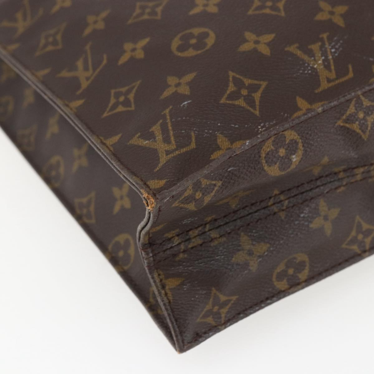 LOUIS VUITTON Monogram Sac Plat Hand Bag M51140 LV Auth ka2515