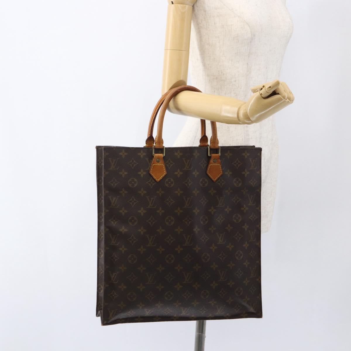 LOUIS VUITTON Monogram Sac Plat Hand Bag M51140 LV Auth ka2515