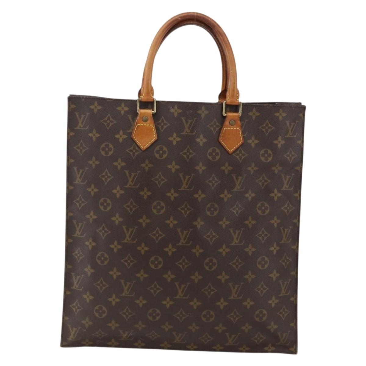 LOUIS VUITTON Monogram Sac Plat Hand Bag M51140 LV Auth ka2515