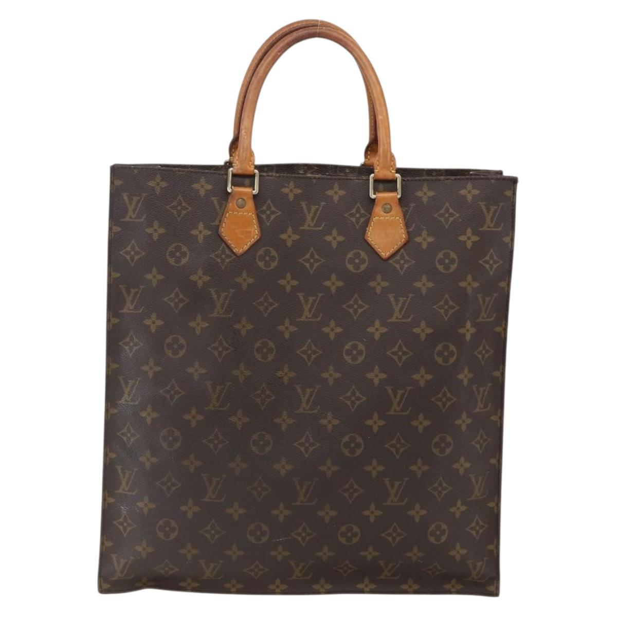LOUIS VUITTON Monogram Sac Plat Hand Bag M51140 LV Auth ka2515