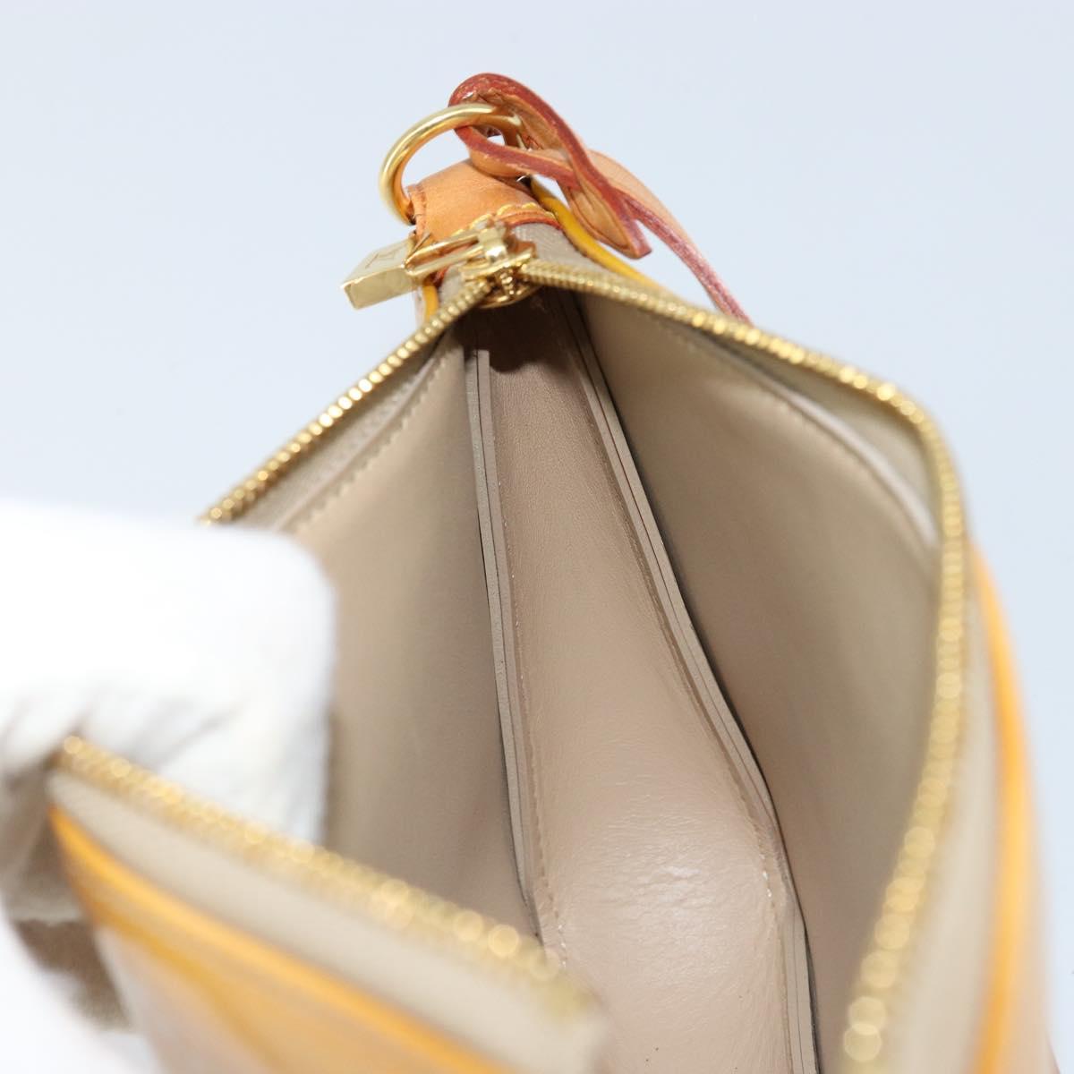 LOUIS VUITTON Monogram Vernis Lexington Pouch Beige M91010 LV Auth ka2523