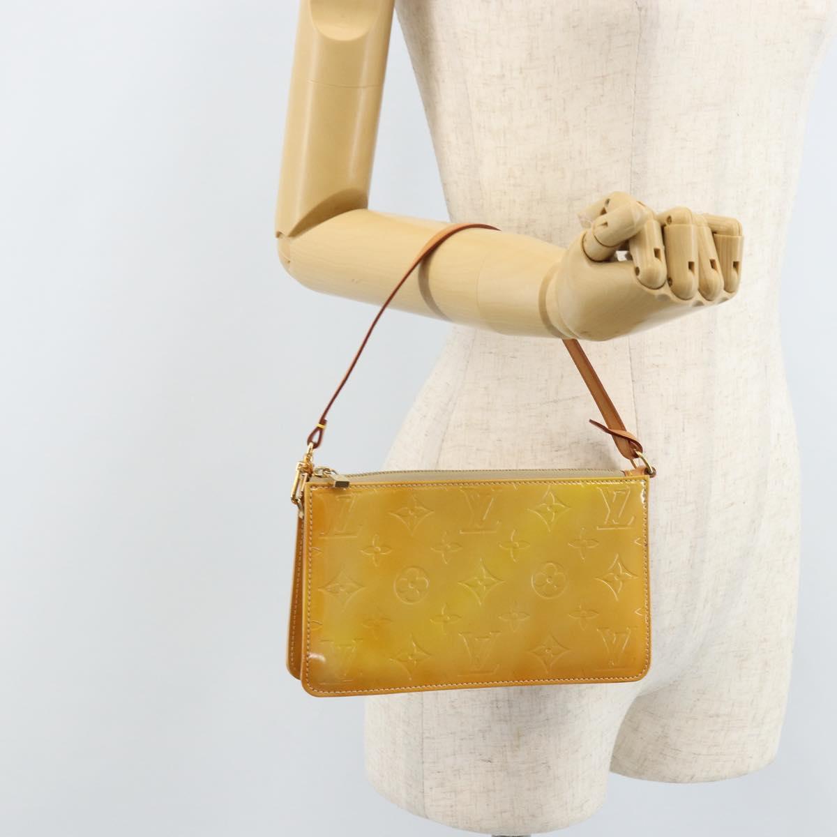 LOUIS VUITTON Monogram Vernis Lexington Pouch Beige M91010 LV Auth ka2523