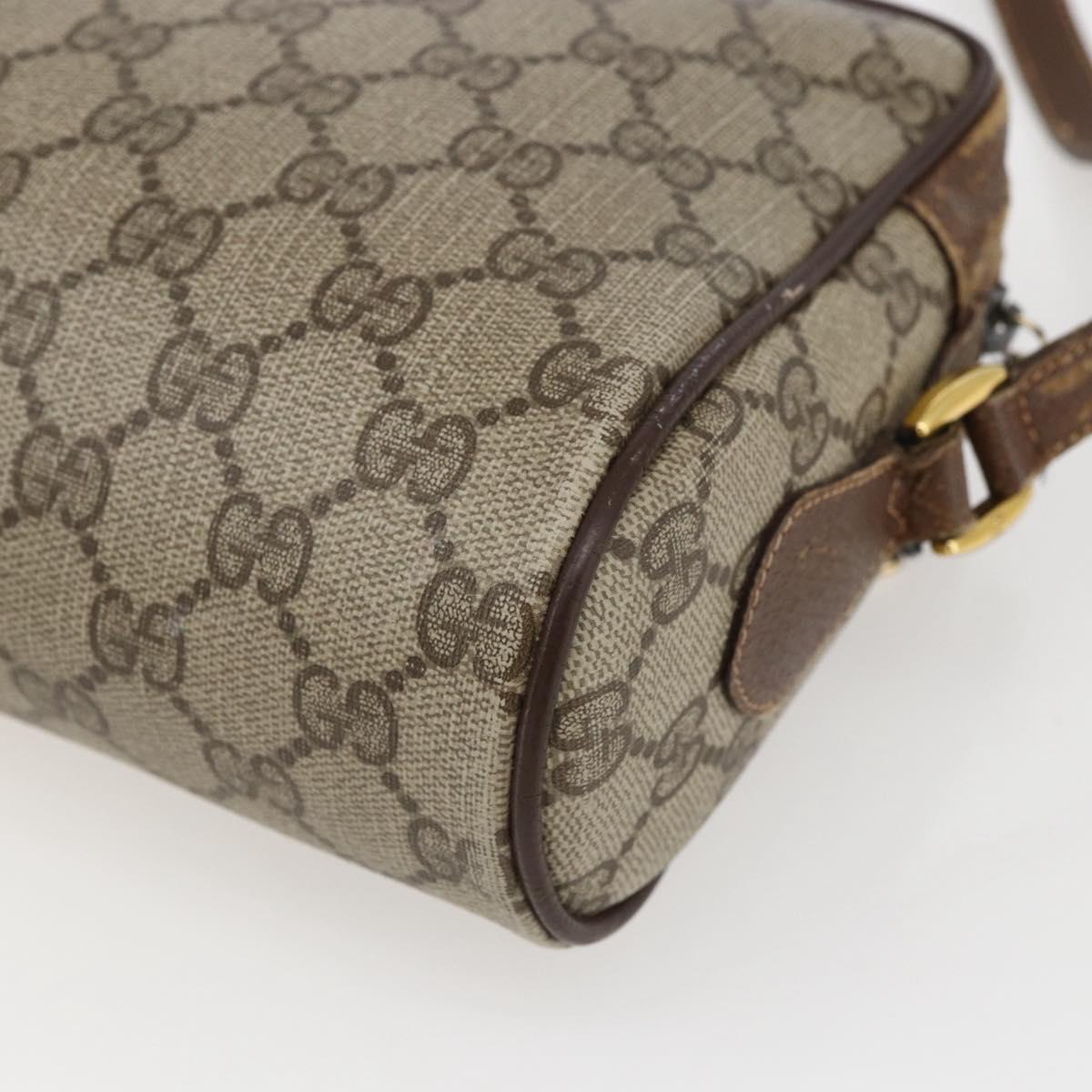 GUCCI GG Supreme Web Sherry Line Bag PVC Beige Gold 56 02 087 Auth ka2524