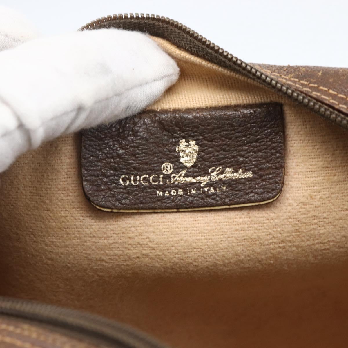 GUCCI GG Supreme Web Sherry Line Bag PVC Beige Gold 56 02 087 Auth ka2524