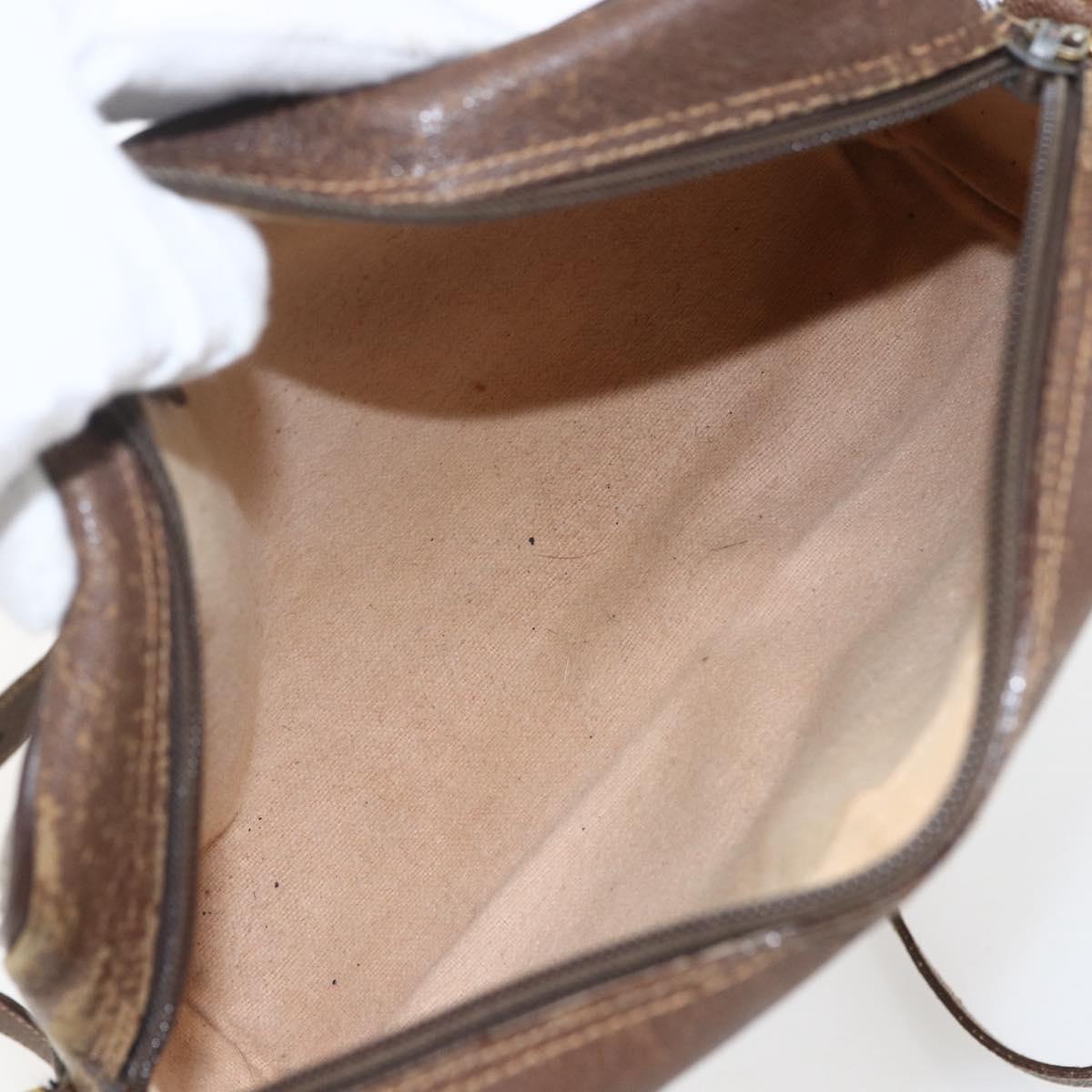 GUCCI GG Supreme Web Sherry Line Bag PVC Beige Gold 56 02 087 Auth ka2524