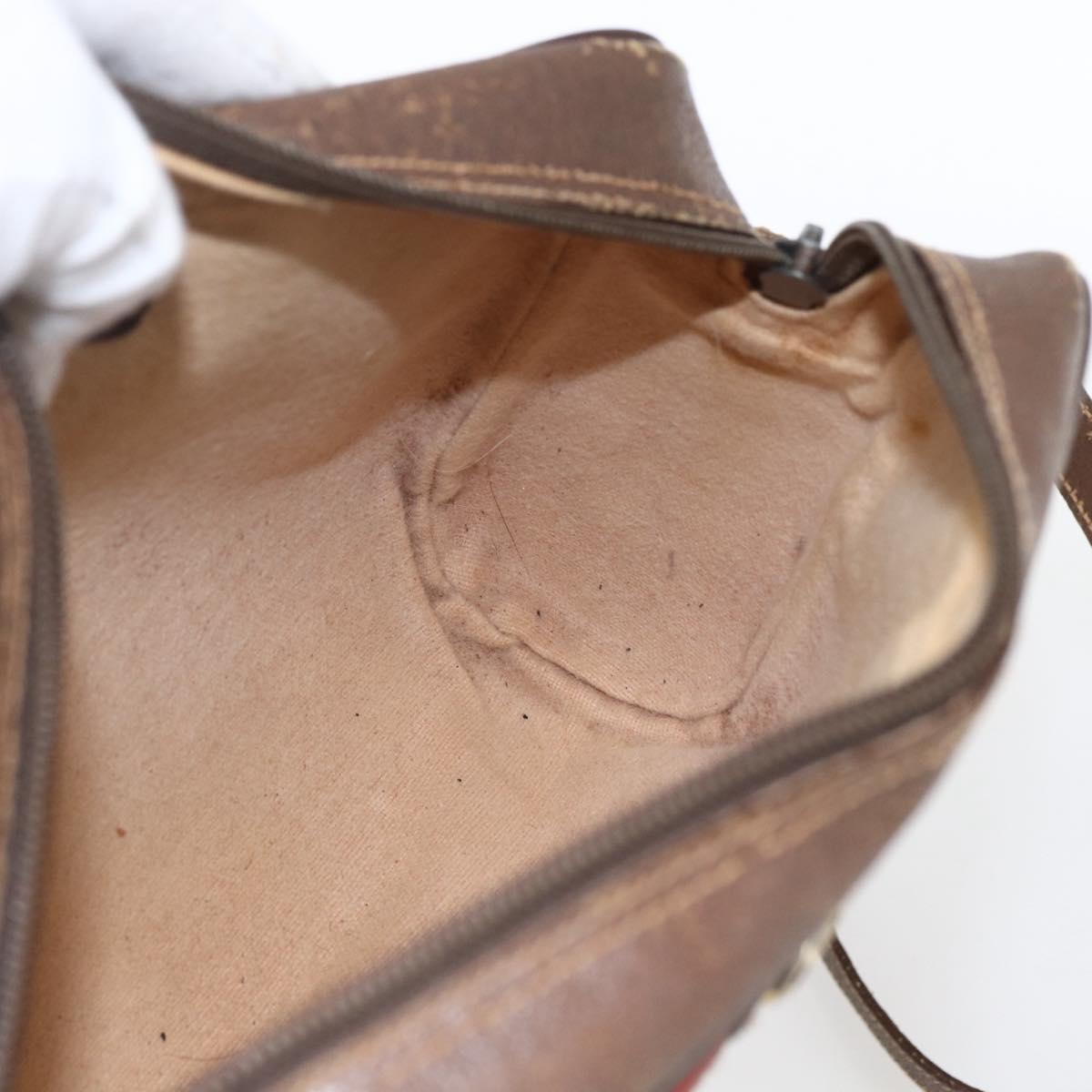 GUCCI GG Supreme Web Sherry Line Bag PVC Beige Gold 56 02 087 Auth ka2524