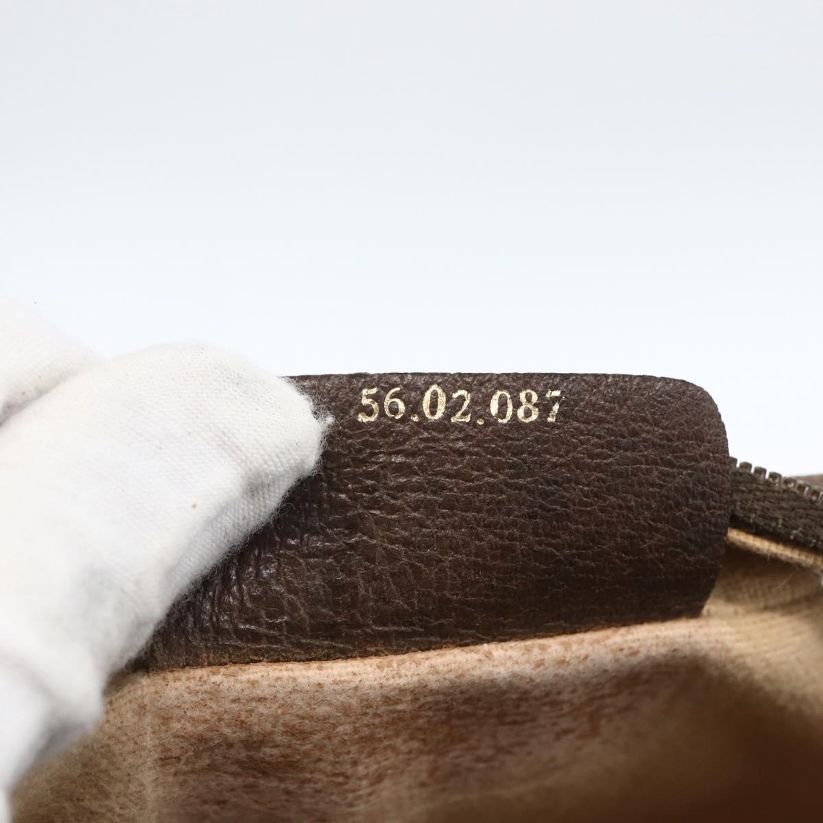 GUCCI GG Supreme Web Sherry Line Bag PVC Beige Gold 56 02 087 Auth ka2524