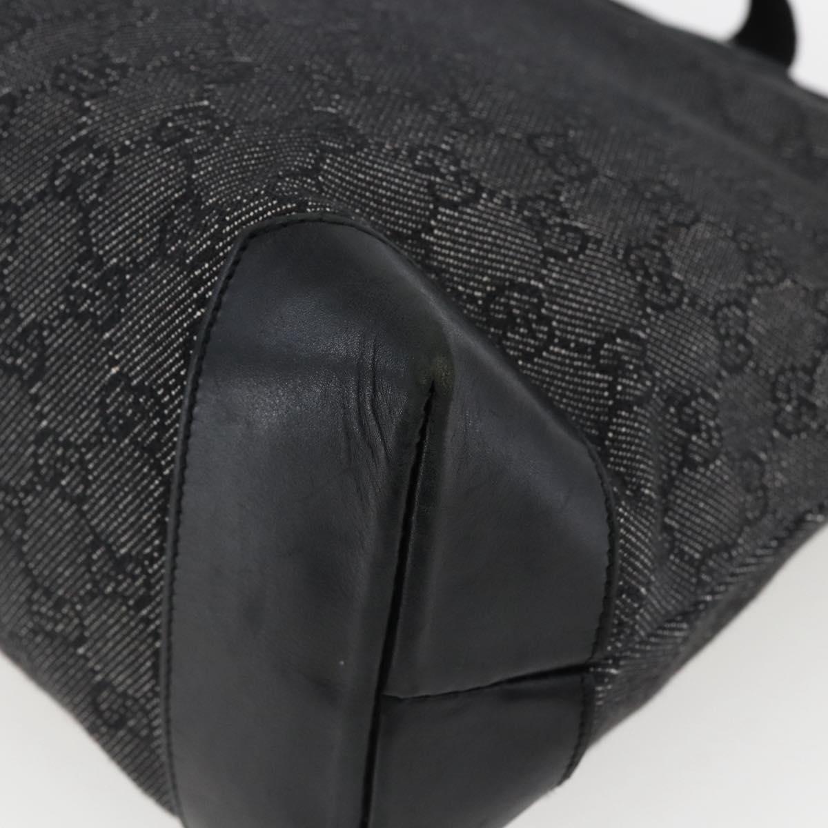 GUCCI GG Canvas Tote Bag Black Silver 34339 Auth ka2529