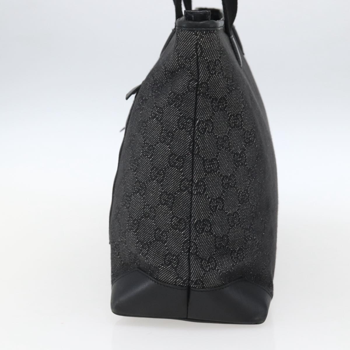 GUCCI GG Canvas Tote Bag Black Silver 34339 Auth ka2529