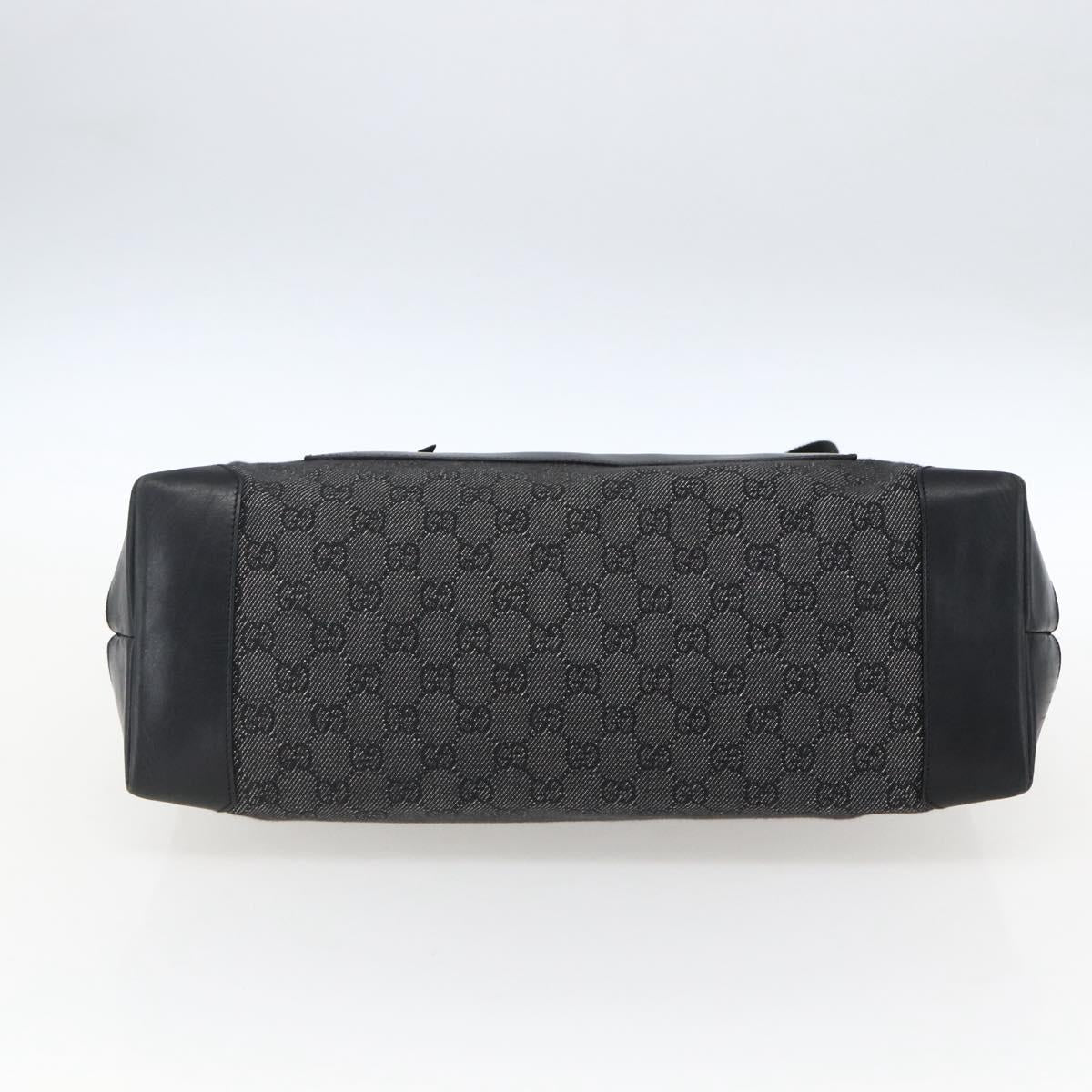 GUCCI GG Canvas Tote Bag Black Silver 34339 Auth ka2529