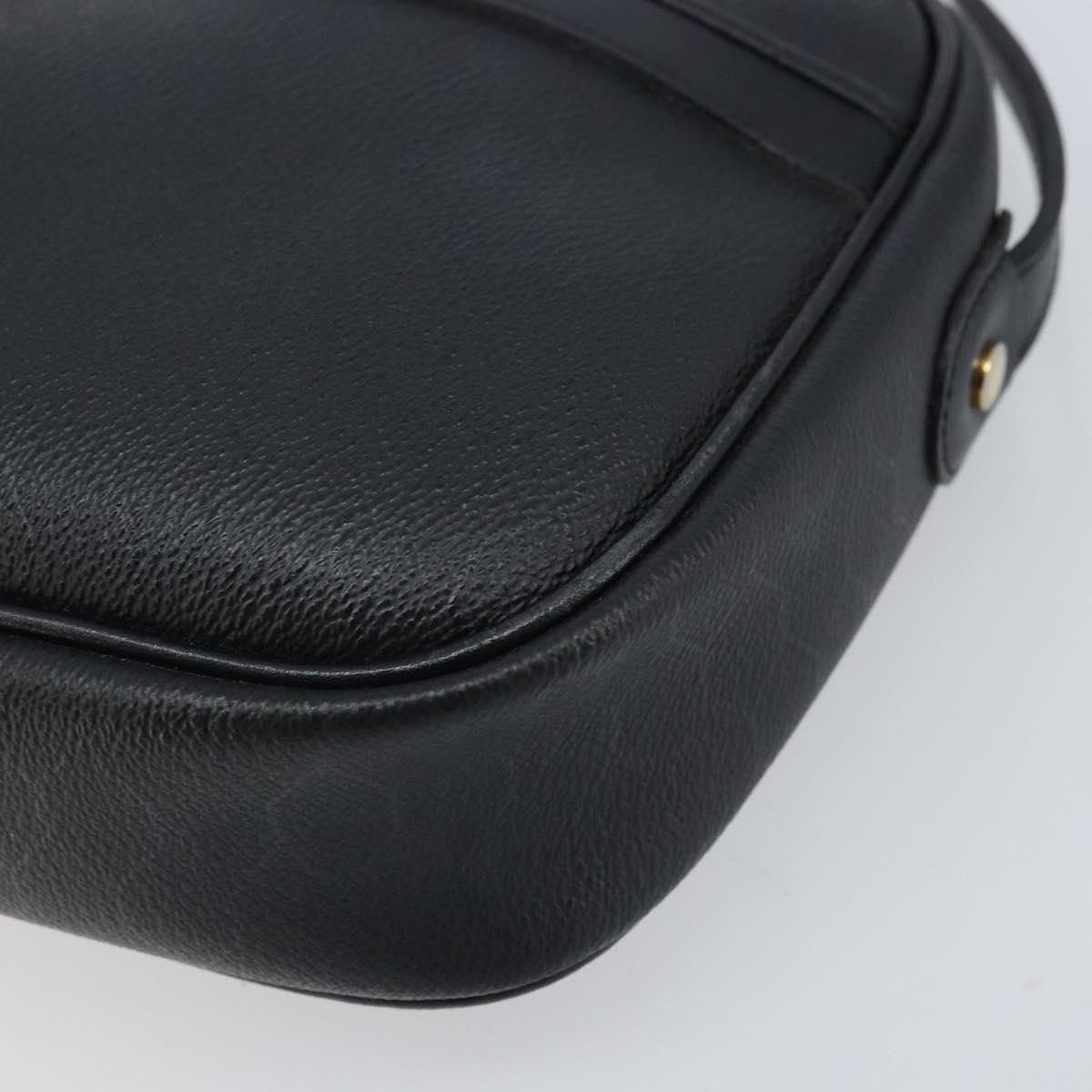 Christian Dior Honeycomb Canvas Shoulder Bag PVC Black Gold Auth ka2533