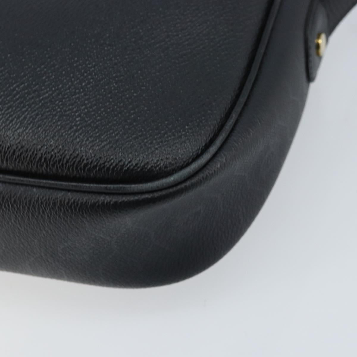 Christian Dior Honeycomb Canvas Shoulder Bag PVC Black Gold Auth ka2533