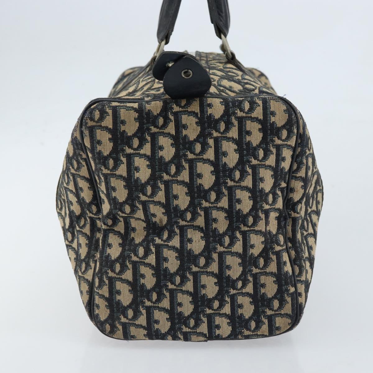 Christian Dior Trotter Canvas Hand Bag Navy Silver Auth ka2546