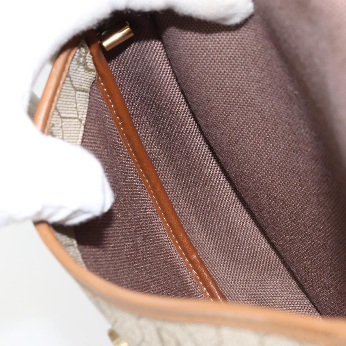 Christian Dior Honeycomb Canvas Shoulder Bag PVC Beige Gold Auth ka2549