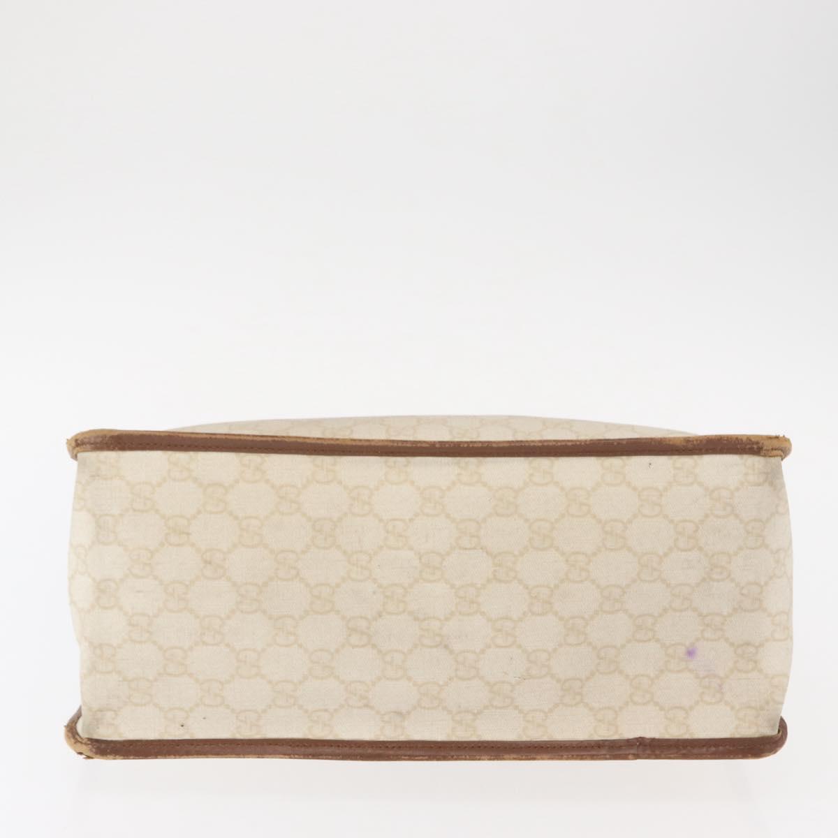 GUCCI GG Supreme Hand Bag PVC Cream Gold 190259 Auth ka255