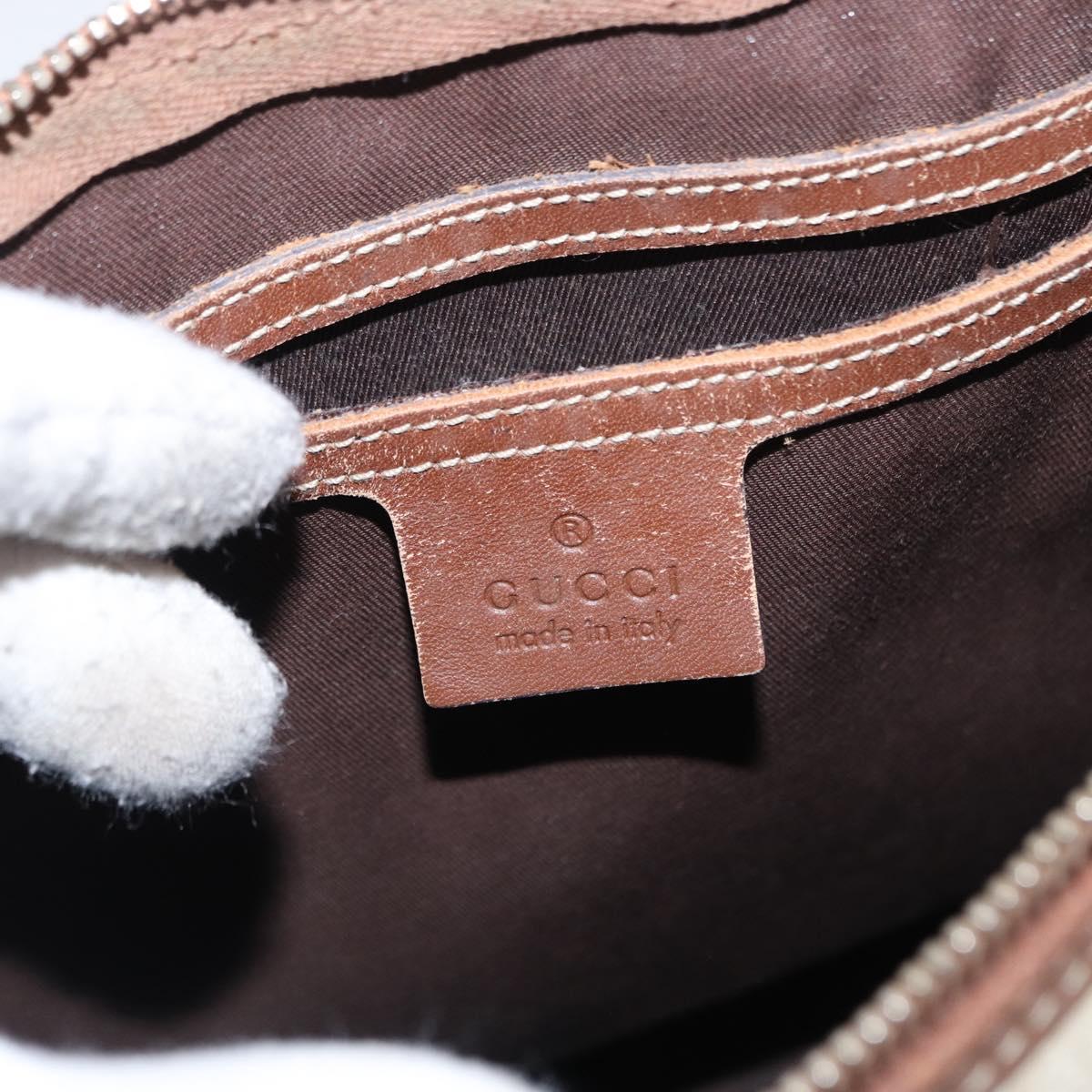 GUCCI GG Supreme Hand Bag PVC Cream Gold 190259 Auth ka255