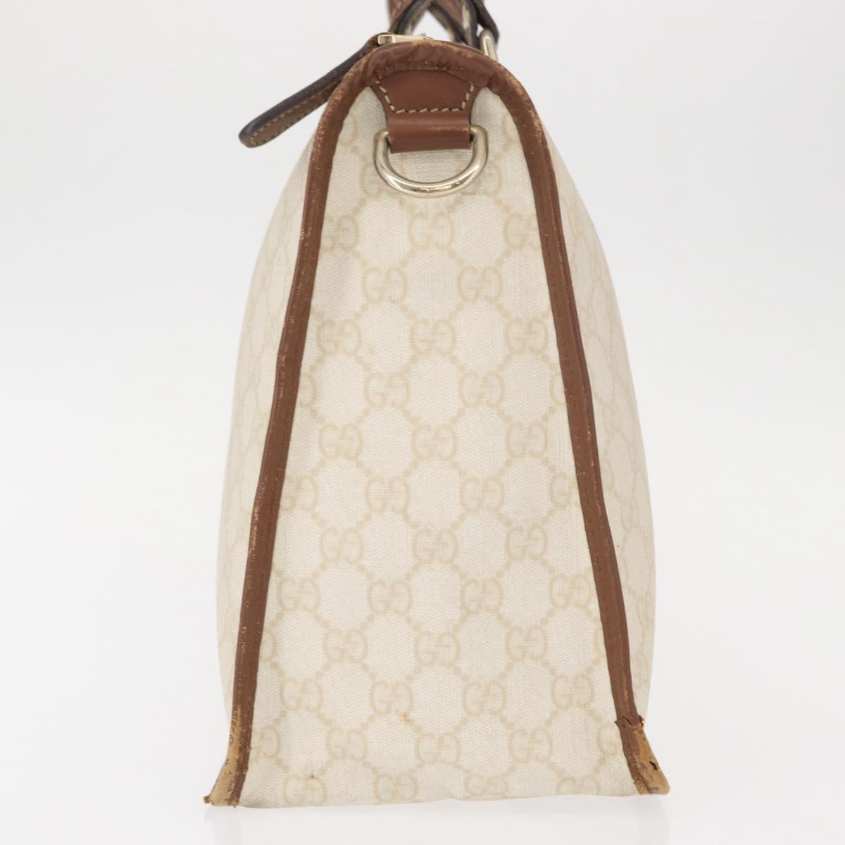 GUCCI GG Supreme Hand Bag PVC Cream Gold 190259 Auth ka255