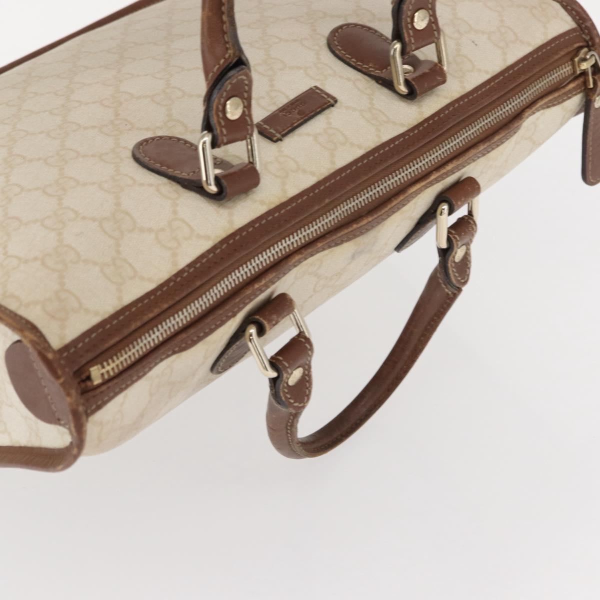 GUCCI GG Supreme Hand Bag PVC Cream Gold 190259 Auth ka255