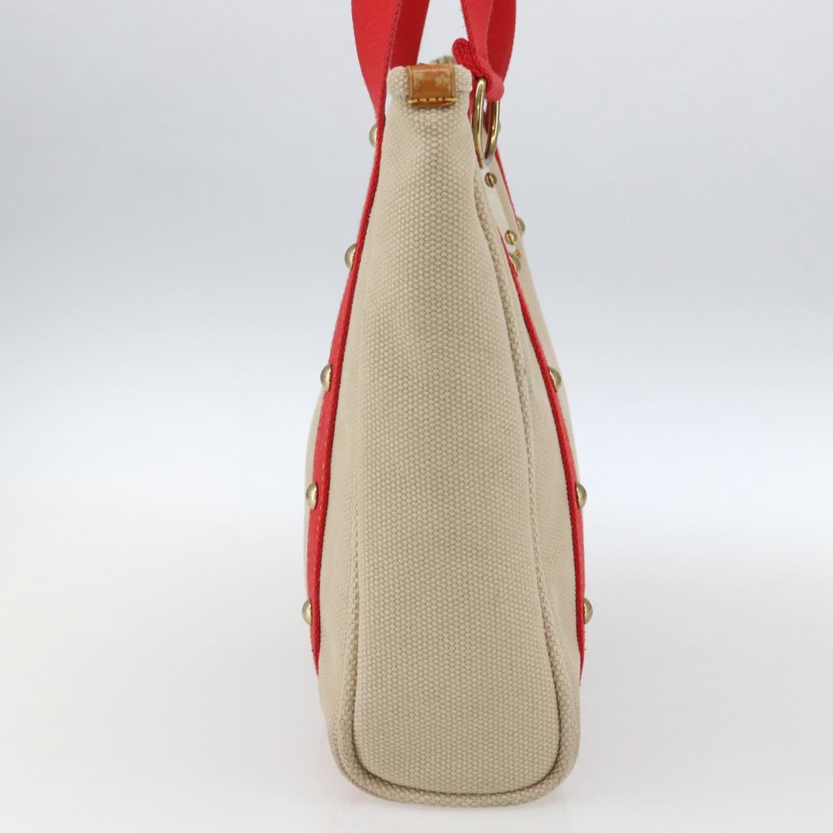 LOUIS VUITTON Antigua Cabas MM Tote Bag Canvas Beige Red M40035 LV Auth ka2556