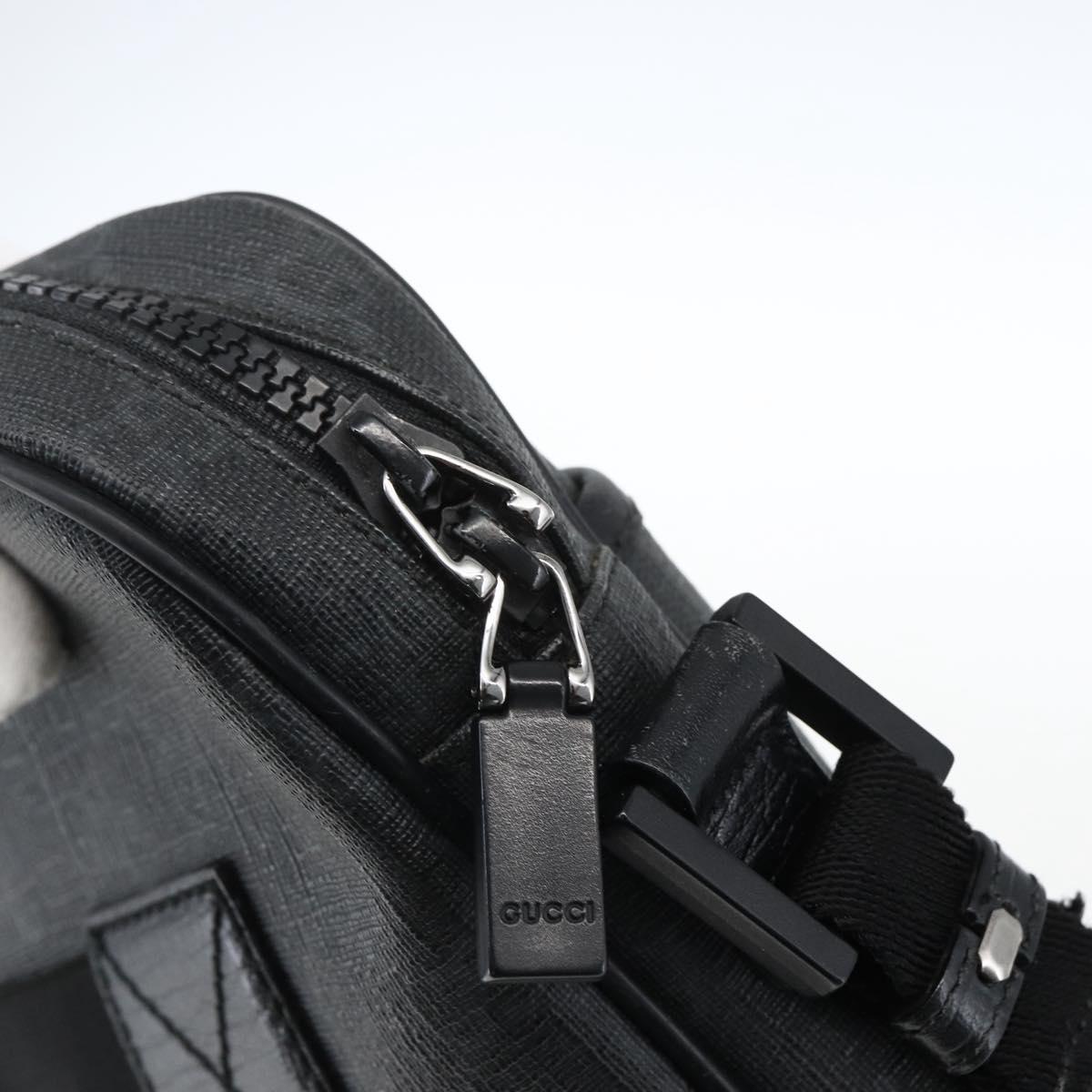GUCCI GG Supreme Shoulder Bag PVC Black Silver 169933 Auth ka2559