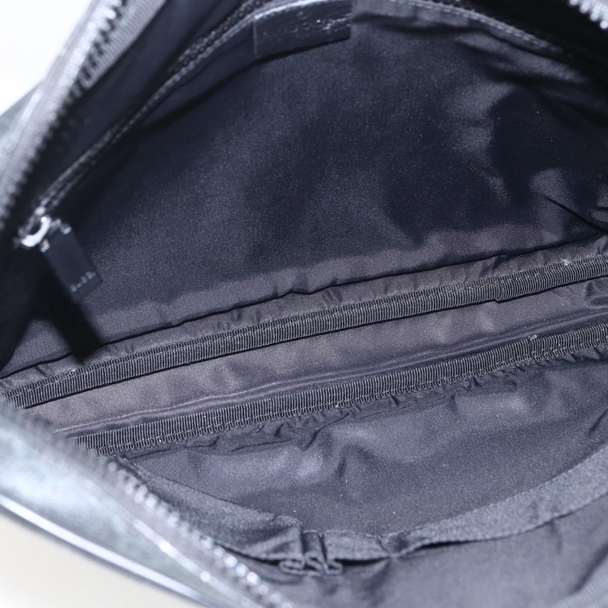 GUCCI GG Supreme Shoulder Bag PVC Black Silver 169933 Auth ka2559