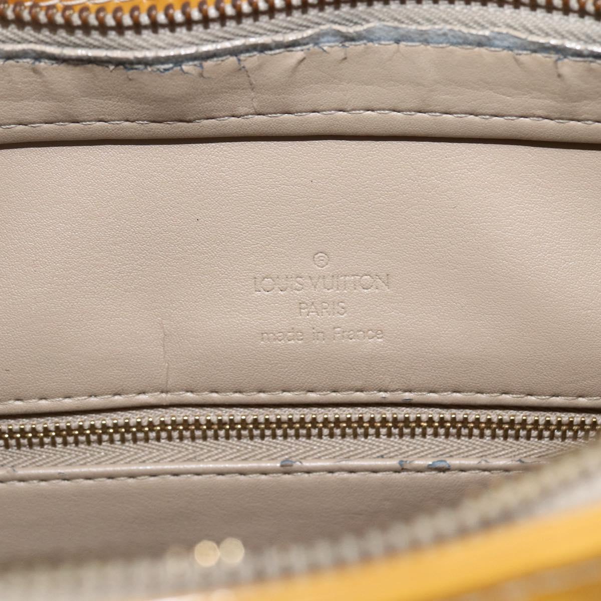 LOUIS VUITTON Monogram Vernis Houston Hand Bag Jaune M91121 LV Auth ka2560