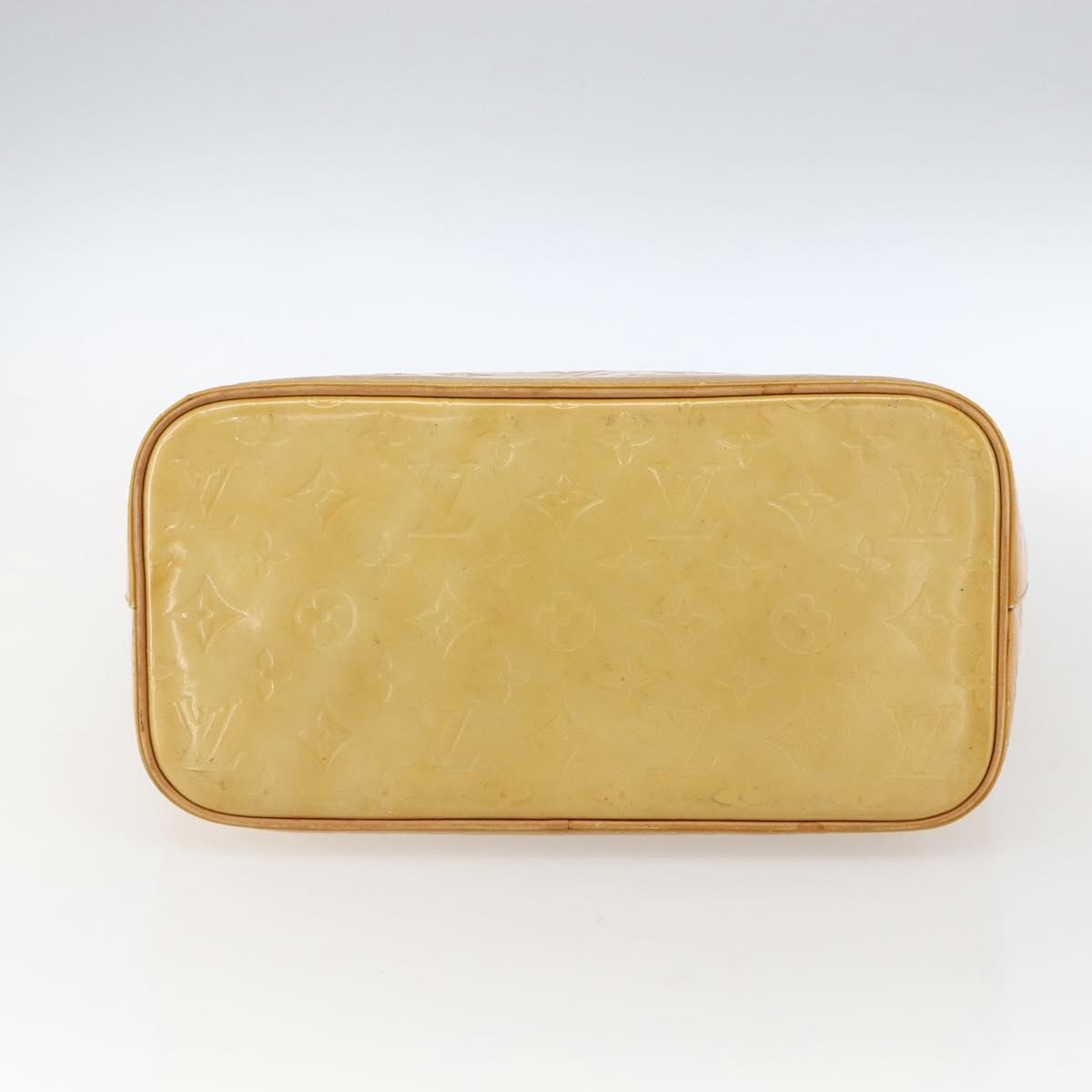 LOUIS VUITTON Monogram Vernis Houston Hand Bag Jaune M91121 LV Auth ka2560