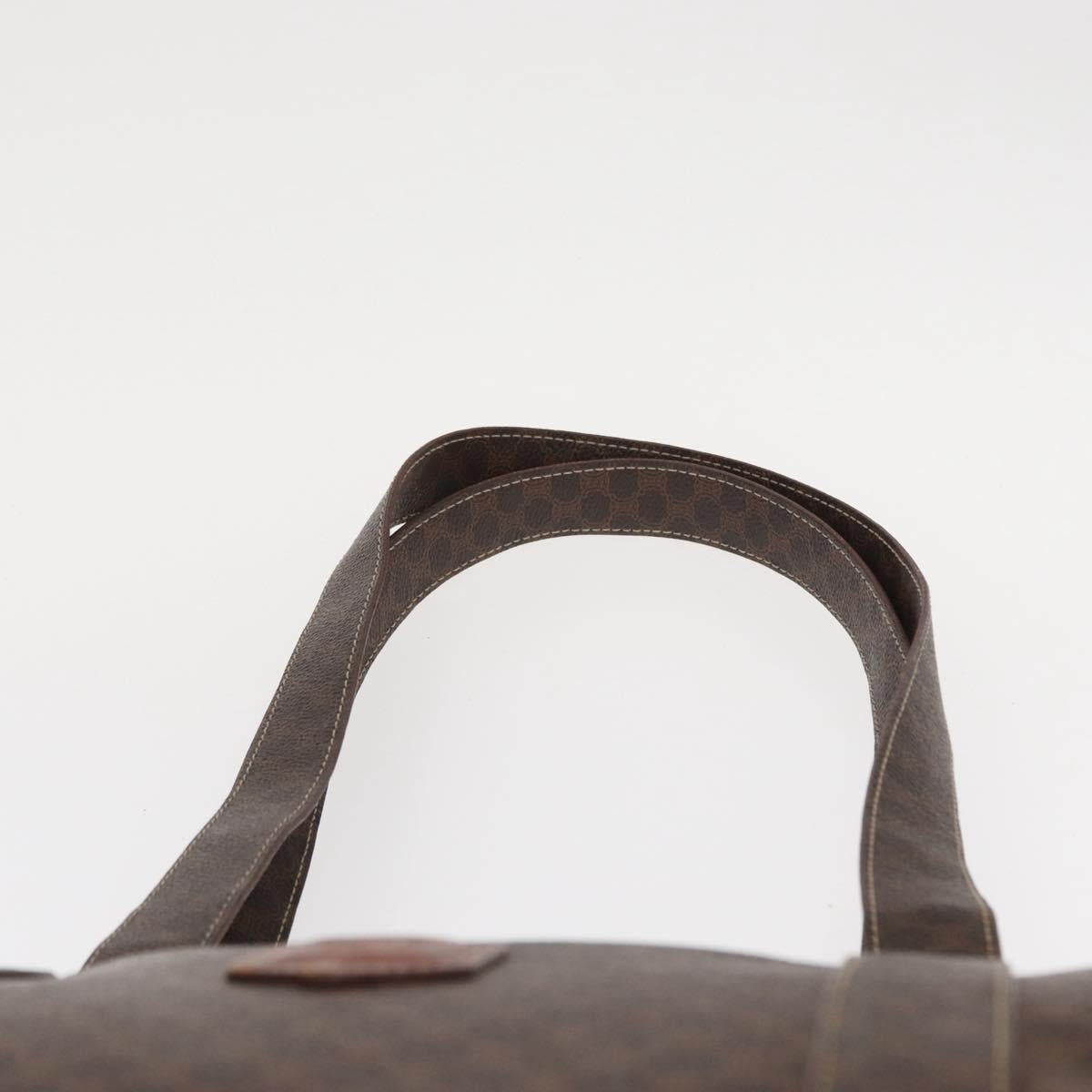 CELINE Macadam Canvas Shoulder Bag PVC Leather Brown Gold Auth ka257