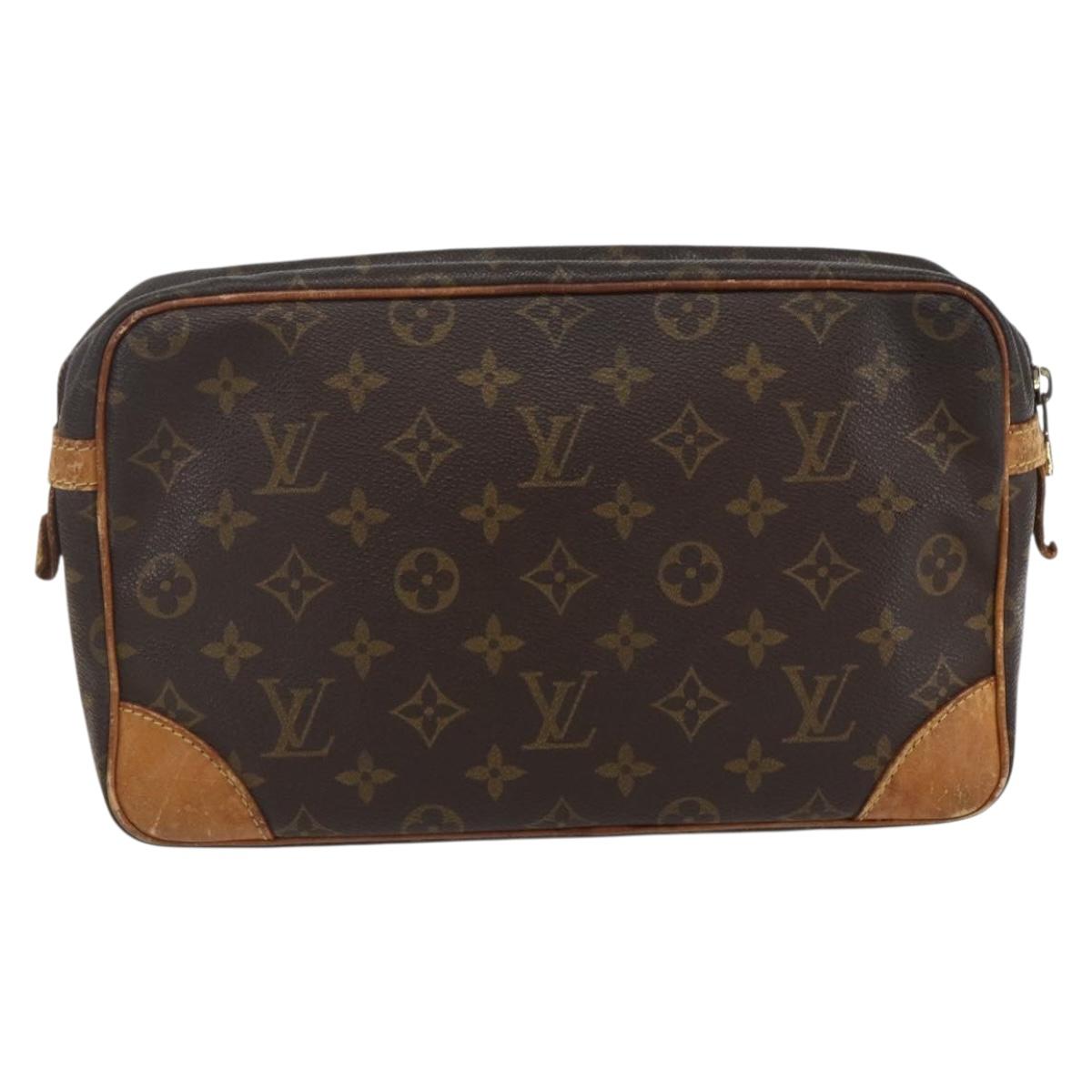 LOUIS VUITTON Monogram Compiegne 28 Clutch Bag M51845 LV Auth ka2573