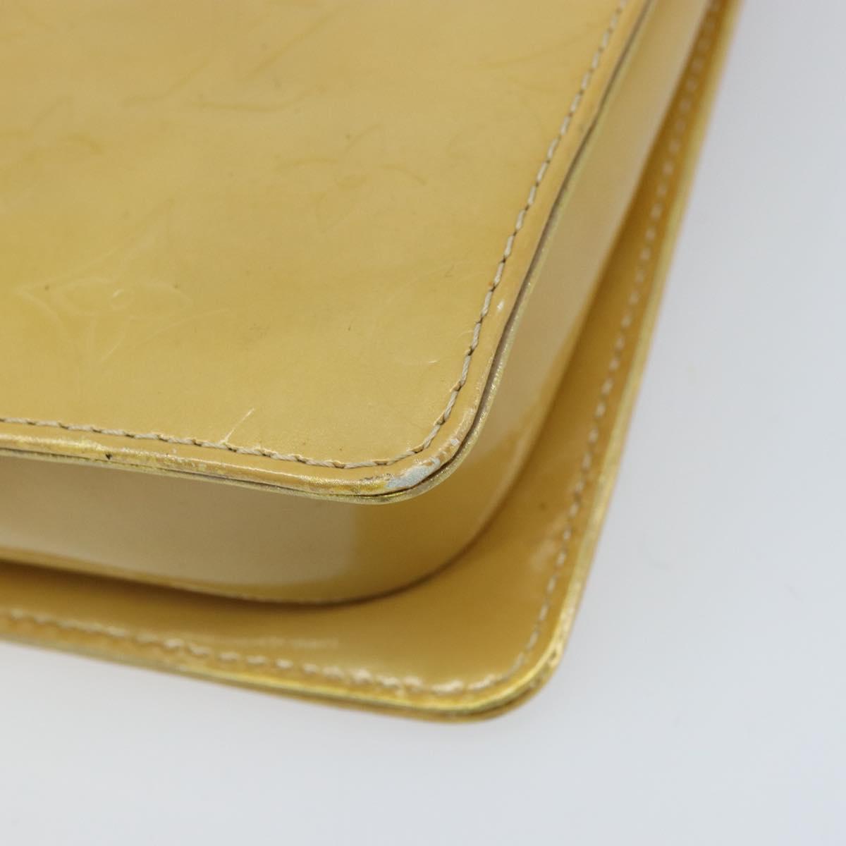 LOUIS VUITTON Monogram Vernis Motto Accessory Pouch Beige M91136 LV Auth ka2577