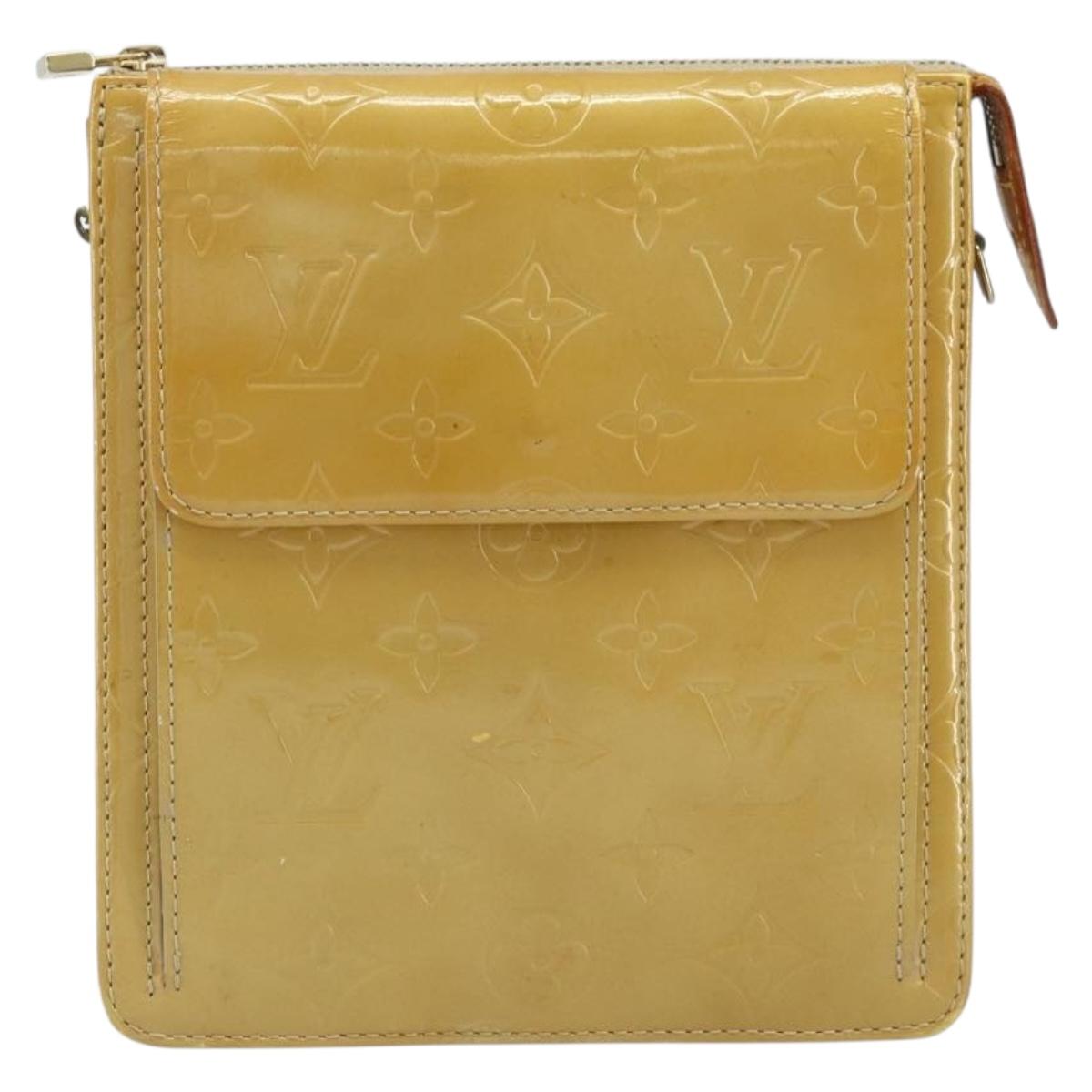 LOUIS VUITTON Monogram Vernis Motto Accessory Pouch Beige M91136 LV Auth ka2577
