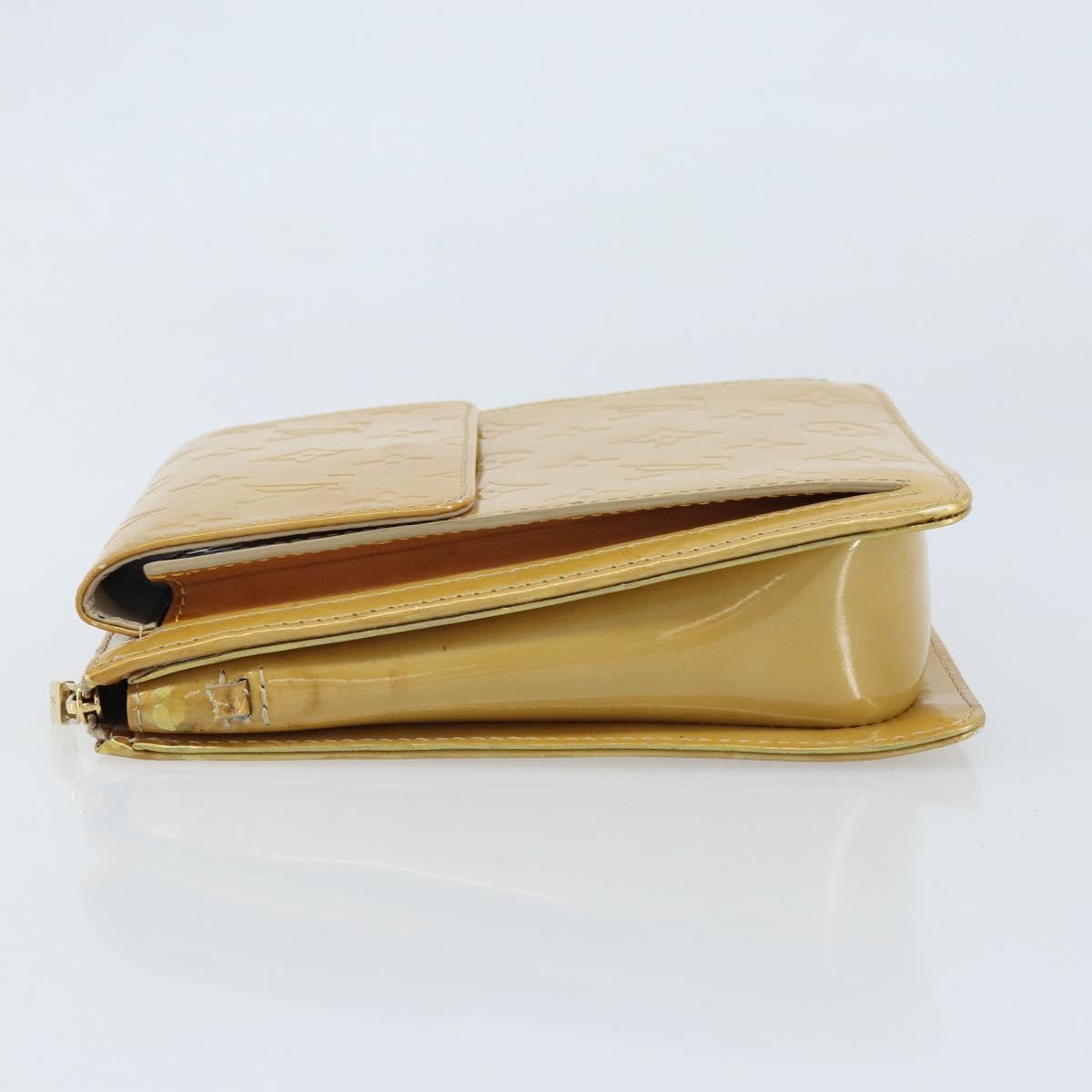 LOUIS VUITTON Monogram Vernis Motto Accessory Pouch Beige M91136 LV Auth ka2577